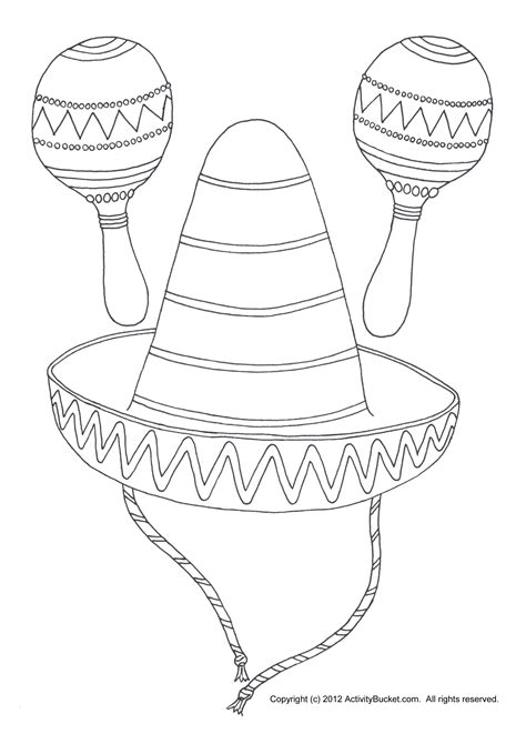 mexican sombrero coloring page  getcoloringscom  printable