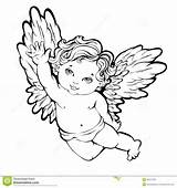 Tattoo Angel Baby Cherub Drawing Vector Drawings Angels Petit Choose Board Draw Tattoos sketch template