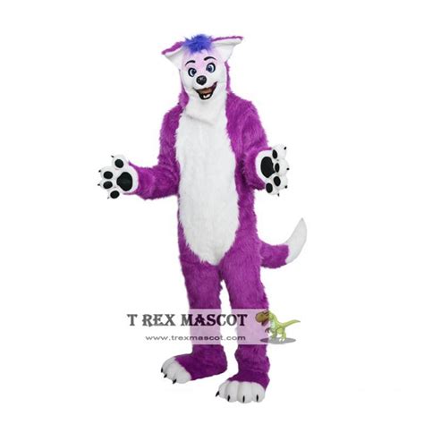 purple fox dog fursuit fox mascot costumes trexmascot