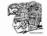 Mayan Aztec Coloring Drawing Inca Symbols Drawings Tattoos Maya Pages Simple Clipart Ancient Mexican Mayans Arte Clip Chicano Ruins Face sketch template