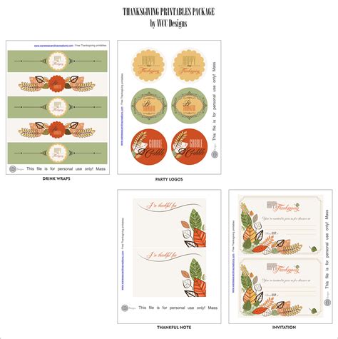thanksgiving printables  wcc designs catch  party