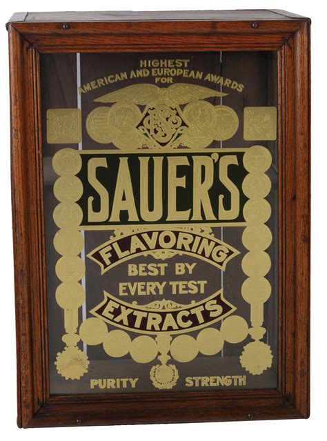 lot detail sauers flavoring extracts display cabinet