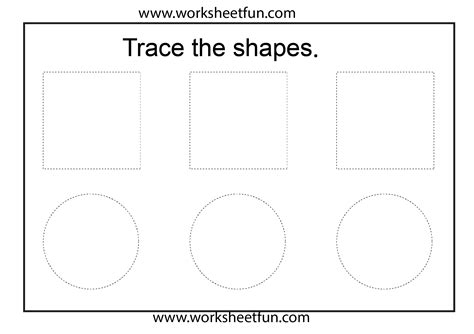 shape tracing  worksheet  printable worksheets worksheetfun
