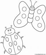 Coloring Butterfly Ladybug Pages Insects Print Ladybugs Collection Girls Kids Printable Foot Outline Template Sheets Rocks Choose Board Simple Bigactivities sketch template