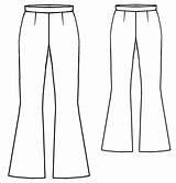 Pants Flared Sewing Pattern Patterns Women Gratis Flare Broek Molde Drawing Technical Draft Lekala Clothing Example Kleding Patronen Pantalon Make sketch template