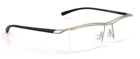 new designer mens titanium eyeglass frames optical rx half rimless