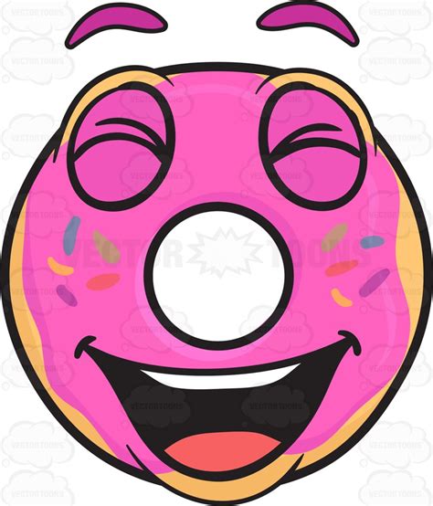 vector toons happy donut laughing emoji