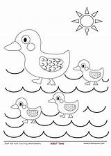 Ducklings Mama Ducks Kidzezone sketch template