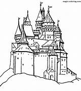 Pages Coloring Colouring Castle Magic sketch template