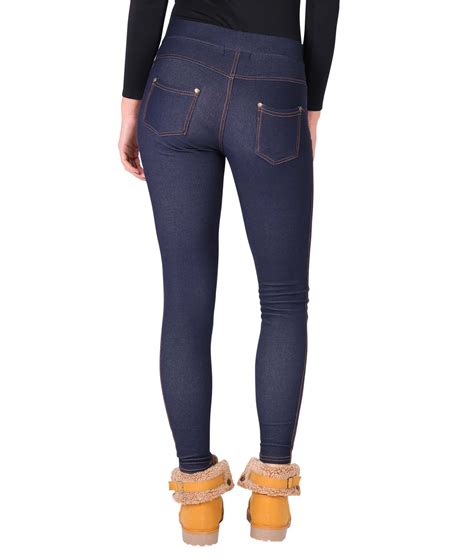 womens warm fleece lined stretch denim jeans thermal winter leggings jeggings ebay