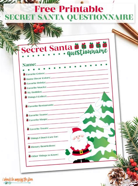 secret santa list  family printable templates  nora