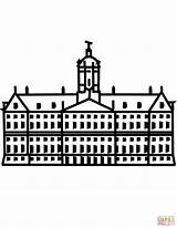 Rotterdam Coloring Stadhuis Buildings Pages Svg Van  93kb 1849 Wikimedia Commons sketch template