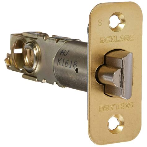 schlage        replacement deadlatch  triple faceplate opti polished brass