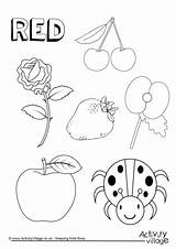 Red Coloring Color Things Pages Worksheets Preschool Colouring Activities Toddlers Colors Hawk Tailed Kindergarten Printable Activity Sheets Objects Colour Learning sketch template