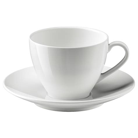 vaerdera coffee cup  saucer white  cl  oz ikea