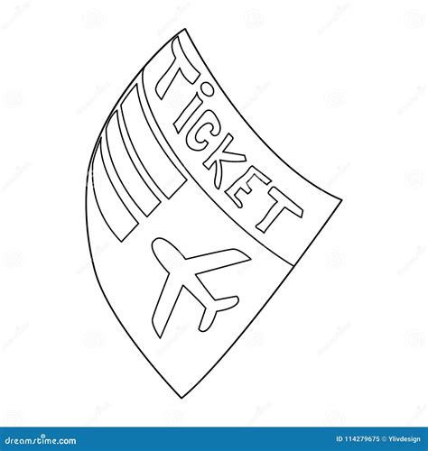 airline ticket icon outline style stock vector illustration  seat