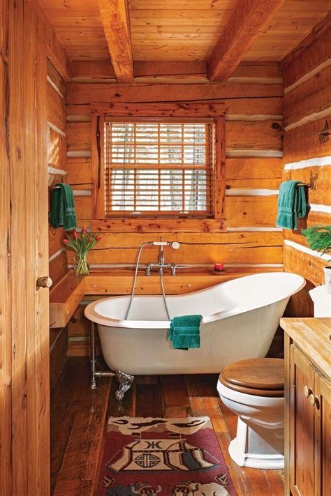 cozy cabin bathroom  montana cabin interiors log cabin interior cabin interior
