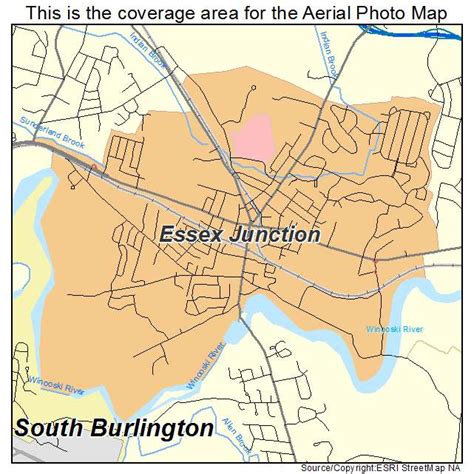 aerial photography map of essex junction vt vermont