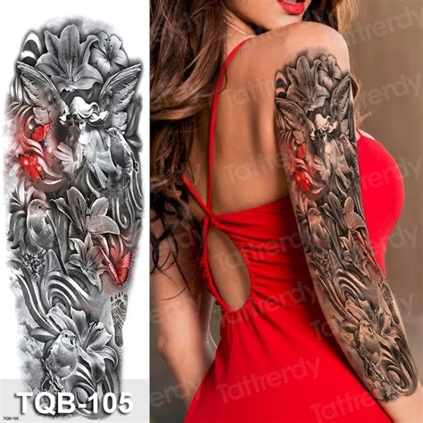 large temporary tattoos women thigh leg tattoo sleeve pattern