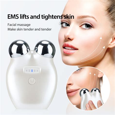 Ems Microcurrent Face Lifting Device 3d Roller Facial Massager Anti