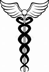 Medical Caduceus Symbol Stock sketch template