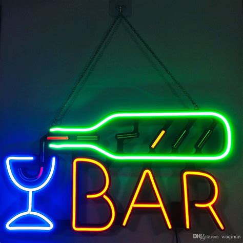 colorful led bar neon sign light juice letter party neon lamp with