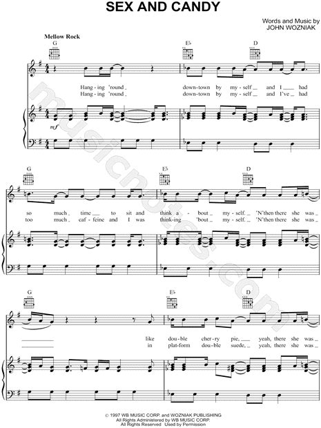 marcy playground sex and candy sheet music in g major
