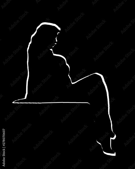 Voluptuous Woman Pose Graphic Silhouette Stock Illustration Adobe Stock