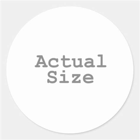 actual size classic  sticker zazzle