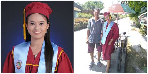 daughter of pedicab driver credits her father for helping her to graduate as magna cum laude