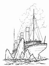Titanic Coloring Pages Ship Print Sinking Iceberg Drawing Cruise Crashing Clipart Movie Printable Getdrawings Getcolorings Giant Batch Template Designlooter Library sketch template