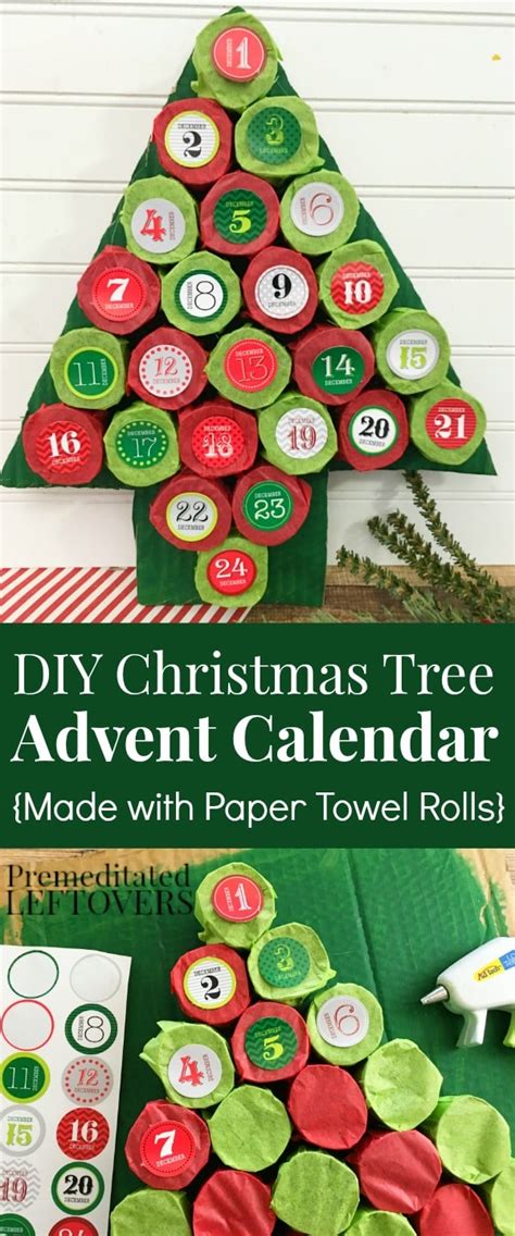 diy christmas tree advent calendar tutorial  paper towel rolls