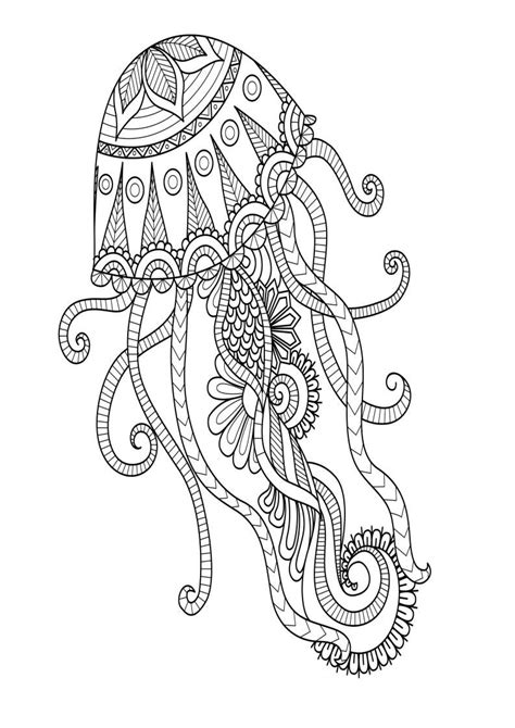 mindfulness coloring jellyfish mandala coloring pages mandala
