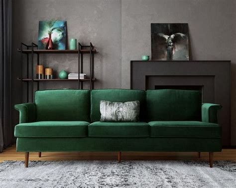 gruen samt sofa design ideen makeover ihrem wohnzimmer diy kunst