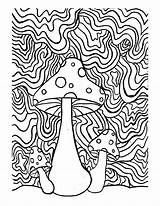 Trippy Psychedelic Shrooms Mushroom Psilocybin sketch template