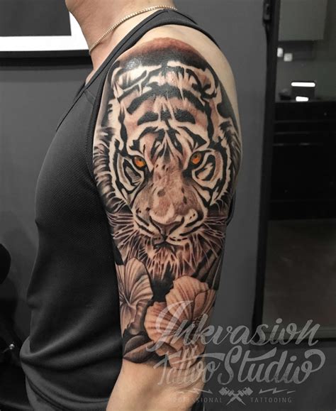 Tiger Sleeve Tattoos