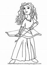 Merida Coloring Brave Pages Disney Princess sketch template
