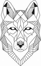 Lineart Cdr 3axis Geometric Geometrique Vectors Lion Lobo Loup Tutorial Geometry Coloring Wiggins sketch template