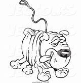 Sharpei Leash Attached Toonaday sketch template