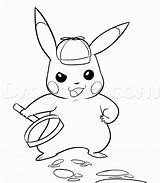Detective Pikachu sketch template