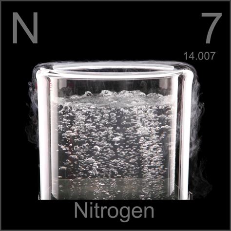 liquid nitrogen  sample   element nitrogen   periodic table