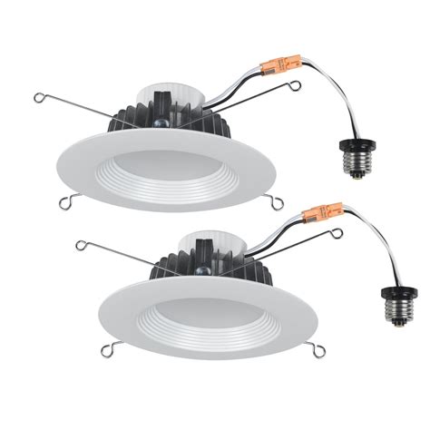 utilitech pro  pack  watt equivalent white dimmable led recessed