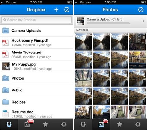 dropbox updates ios app    experience   shiny  design macrumors