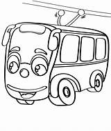 Coloring Pages Trolley Bus sketch template