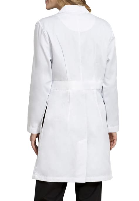 med couture womens  pocket length lab coat  medical scrubs