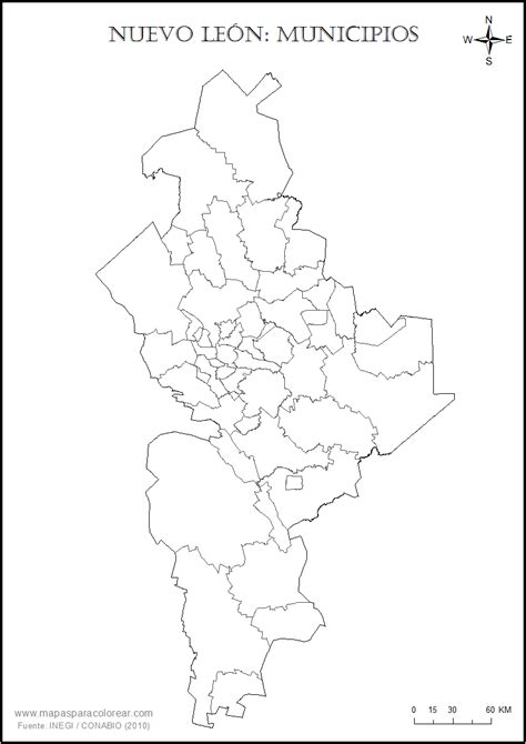Mapas De Nuevo León Para Colorear