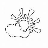 Sun Coloring Cloud Nature Drawings Pages Printable Drawing sketch template