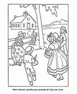 Coloring Children Pages American Early Colonial House Prairie Little School Pioneer Printables Kids Laura Life Ingalls Sheets Wilder Colouring America sketch template