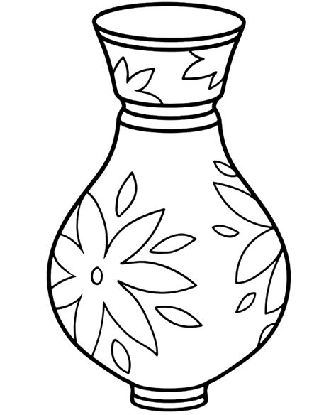 empty vase coloring page flower coloring pages spring arts