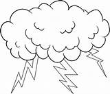 Lightning Coloring Cloud Pages Lighting Bolt Storm Drawing Thunder Bug Colouring Clipart Clouds Lightening Thunderstorm Cliparts Printable Template Color Clip sketch template